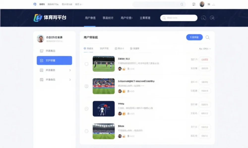 简洁明了的体育娱乐平台主界面截图，展示赛事列表和导航菜单，突出用户友好与易用性